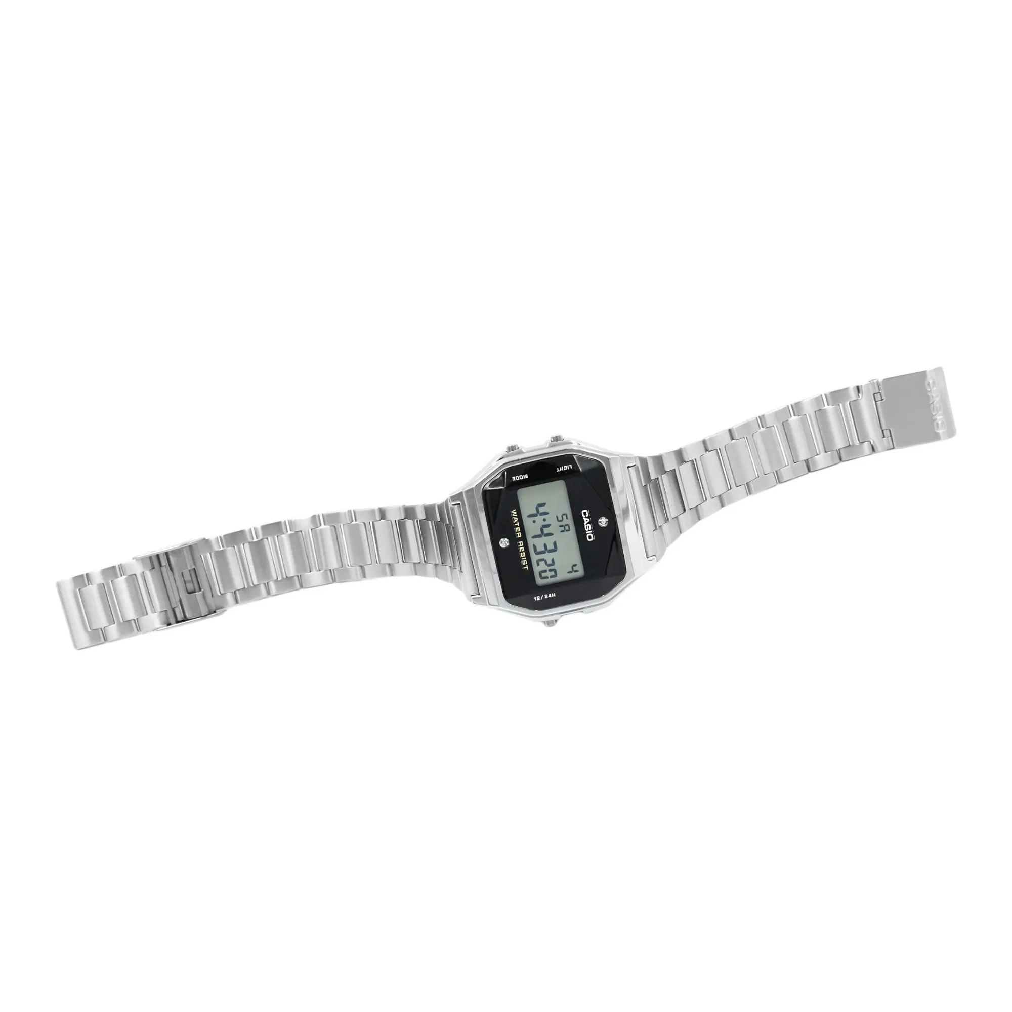 WW1393 Casio Vintage Diamond Digital Silver Chain Watch A158WEAD-1DF