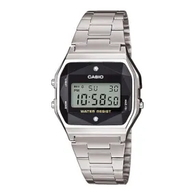WW1393 Casio Vintage Diamond Digital Silver Chain Watch A158WEAD-1DF