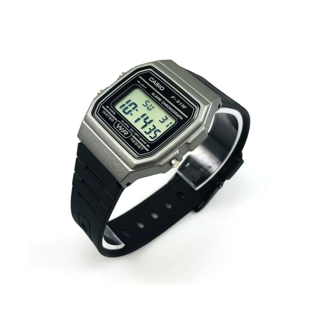 WW1406 Casio Vintage Digital Resin Belt Watch F-91WM-1BDF