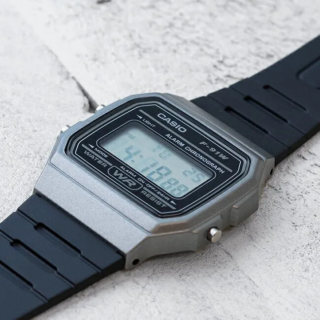 WW1406 Casio Vintage Digital Resin Belt Watch F-91WM-1BDF
