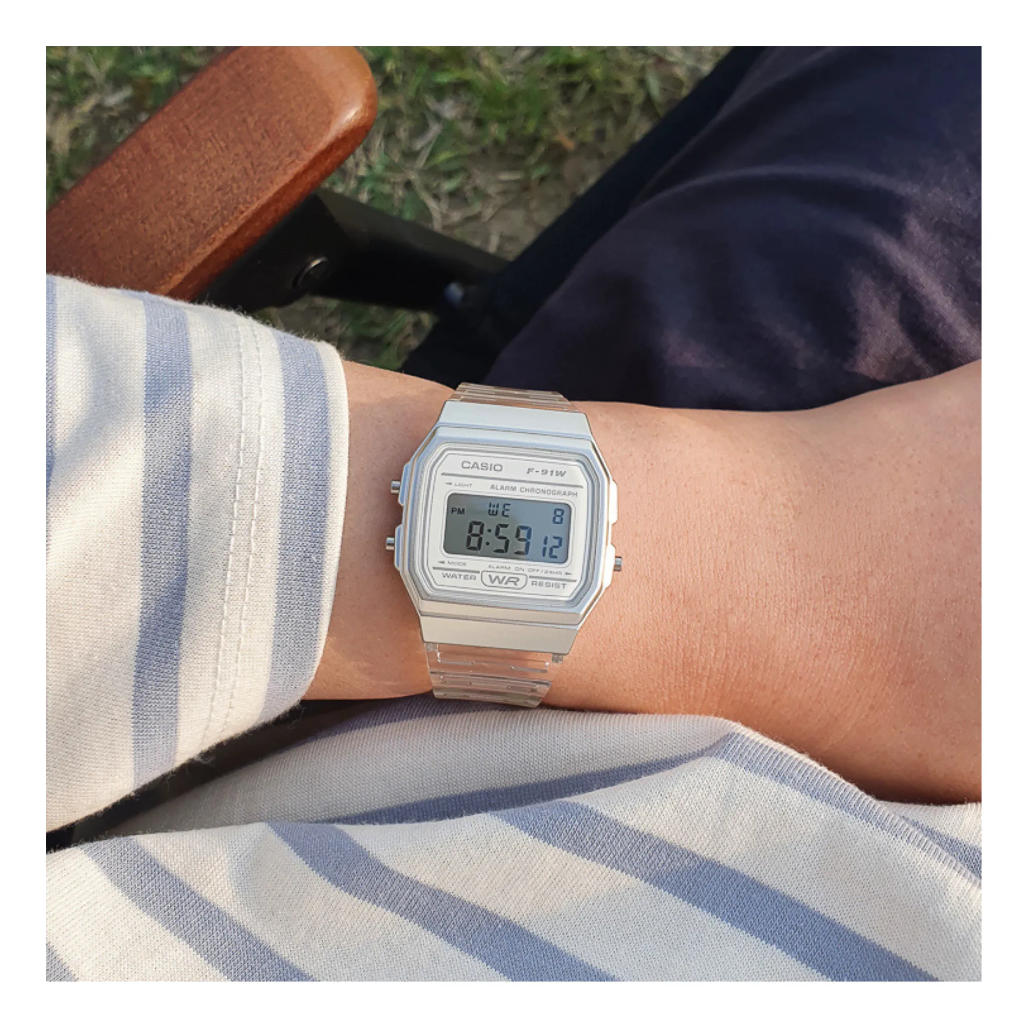WW1413 Casio Pop Digital Resin Belt Watch F-91WS-7DF