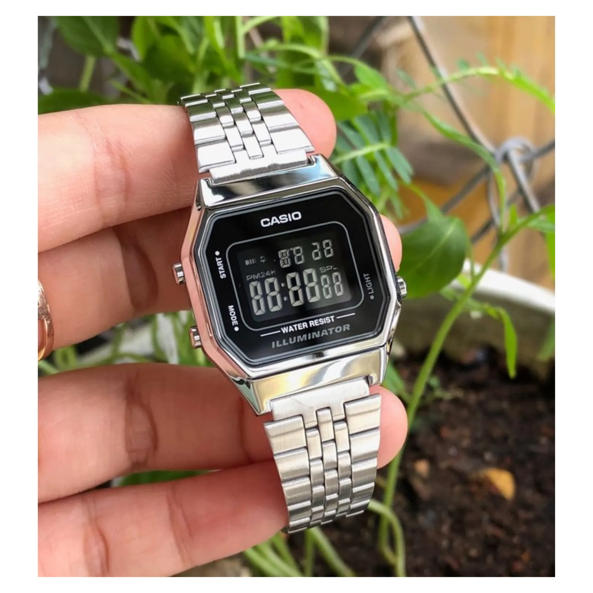 WW1494 Casio Vintage Digital Ladies Chain Watch LA680WA-1BDF