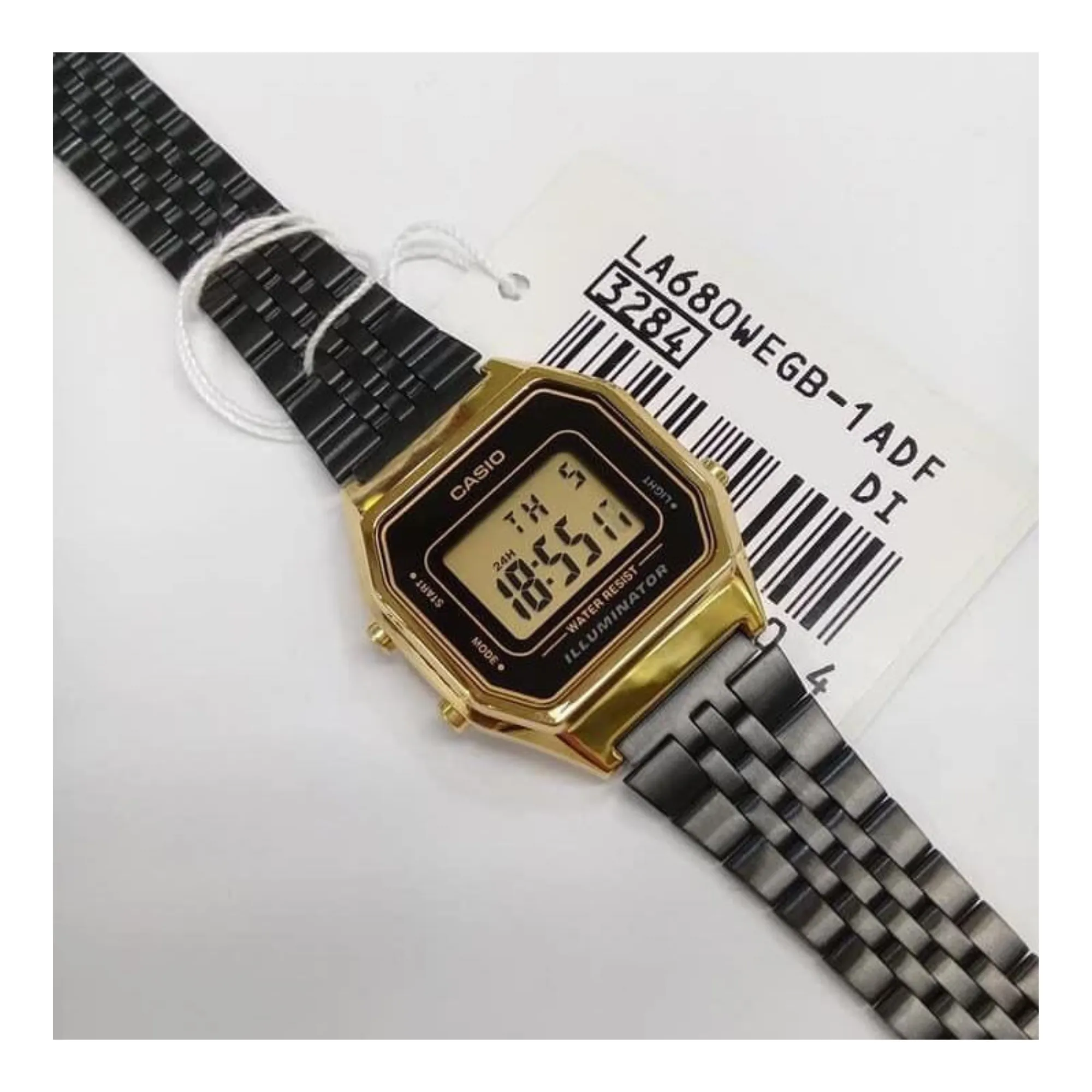 WW1499 Casio Vintage Digital Golden Ladies Chain Watch LA680WEGB-1ADF