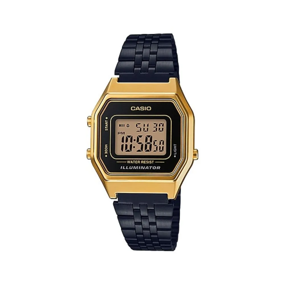WW1499 Casio Vintage Digital Golden Ladies Chain Watch LA680WEGB-1ADF
