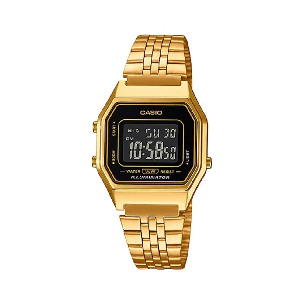WW1500 Casio Vintage Digital Golden Ladies Chain Watch LA680WGA-1BDF