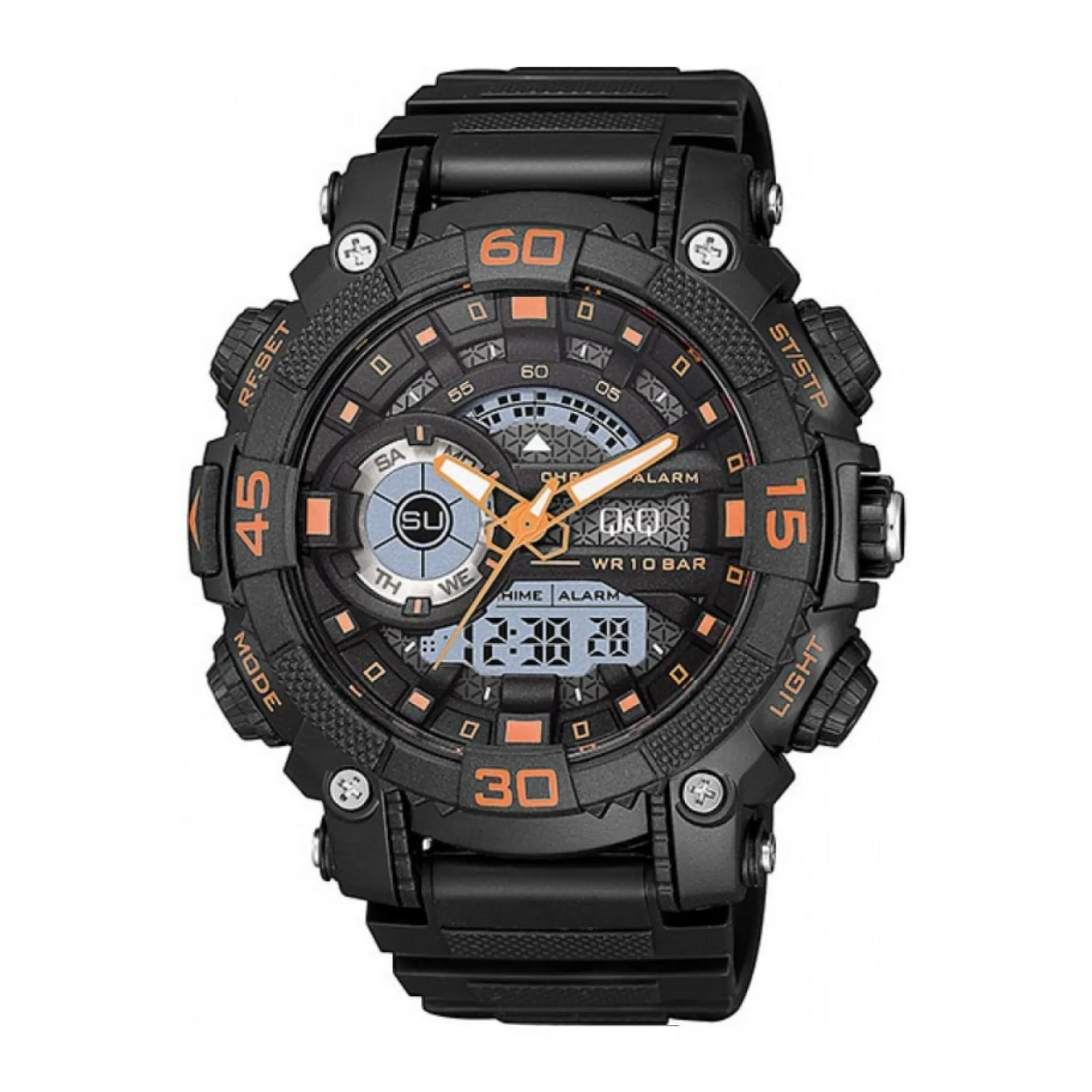 WW1507 Q&Q Dual Time Sports Fiber Belt Watch GW87J009Y