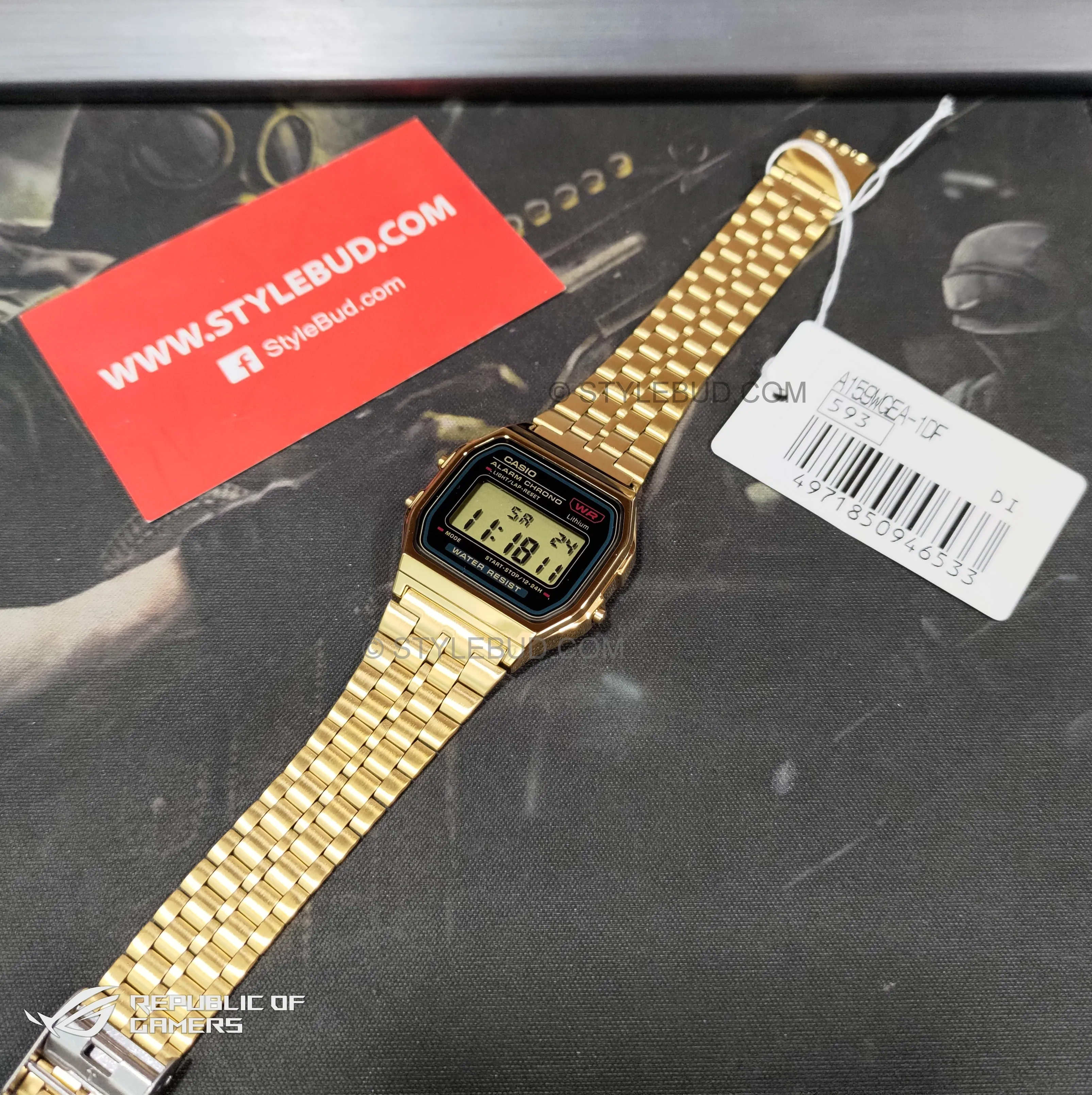 WW1545 Casio Vintage Digital Golden Chain Watch A159WGEA-1DF