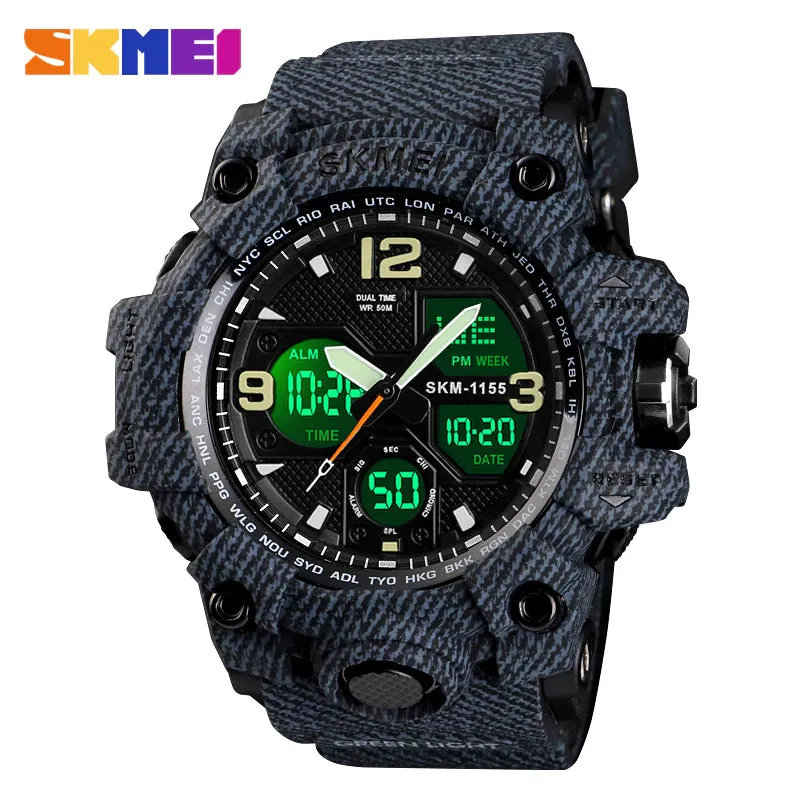 WW1789 SKMEI Sports Dual Time PU Belt Watch 1155B