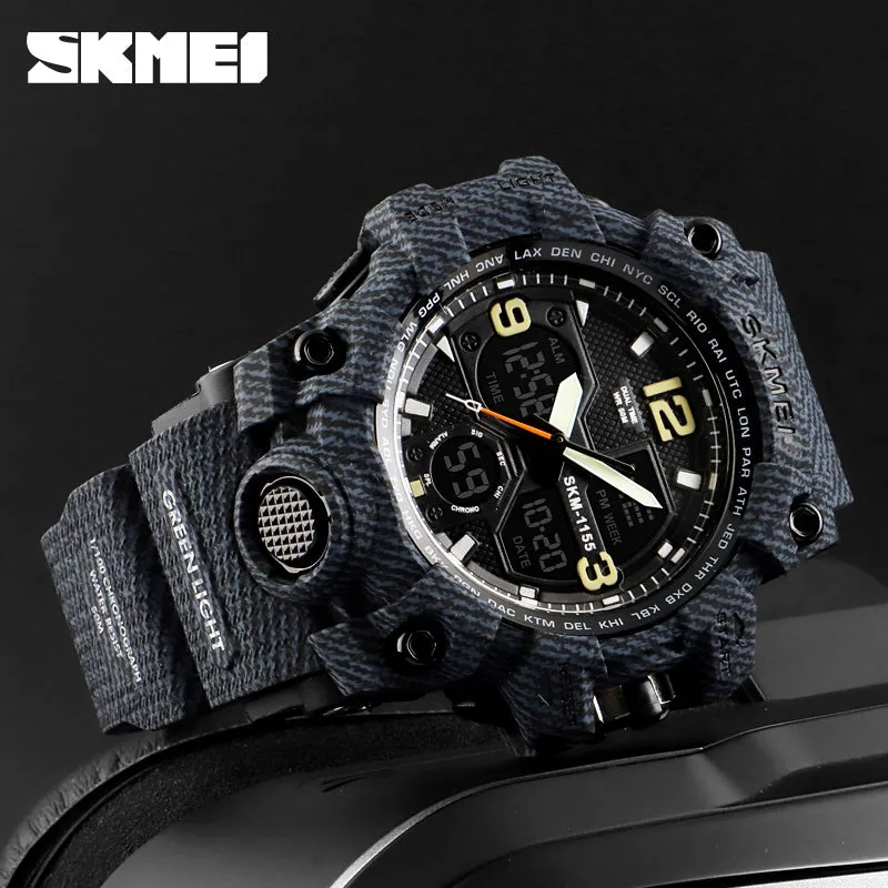 WW1789 SKMEI Sports Dual Time PU Belt Watch 1155B