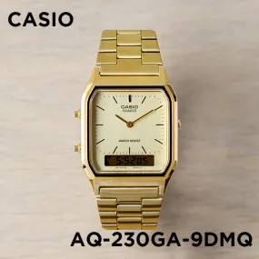 WW1828 Casio Vintage Dual Time Golden Chain Watch AQ-230GA-9DMQ