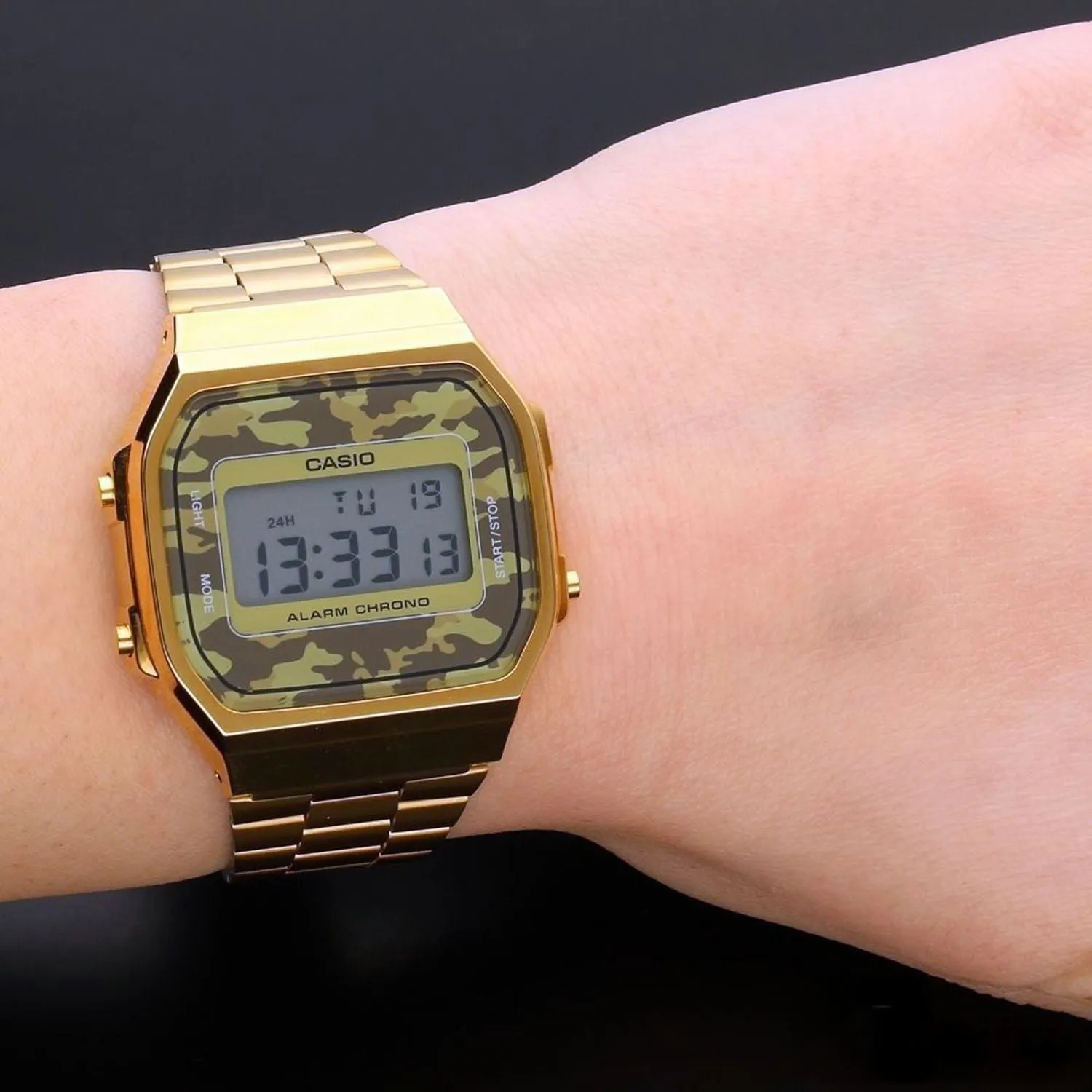 WW1883 Casio Vintage Illuminator Digital Golden Chain Watch A168WEGC-5DF