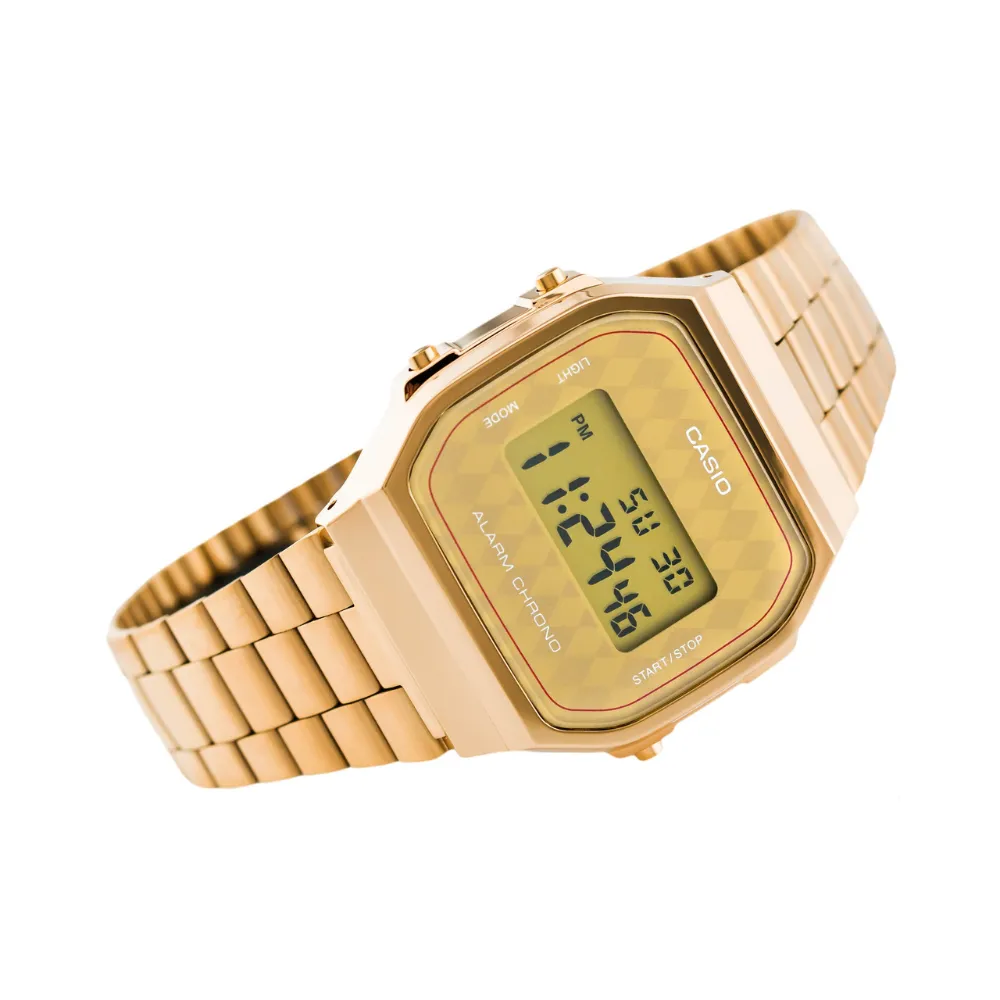 WW1892 Casio Vintage Illuminator Digital Golden Chain Watch A168WG-9BWDF
