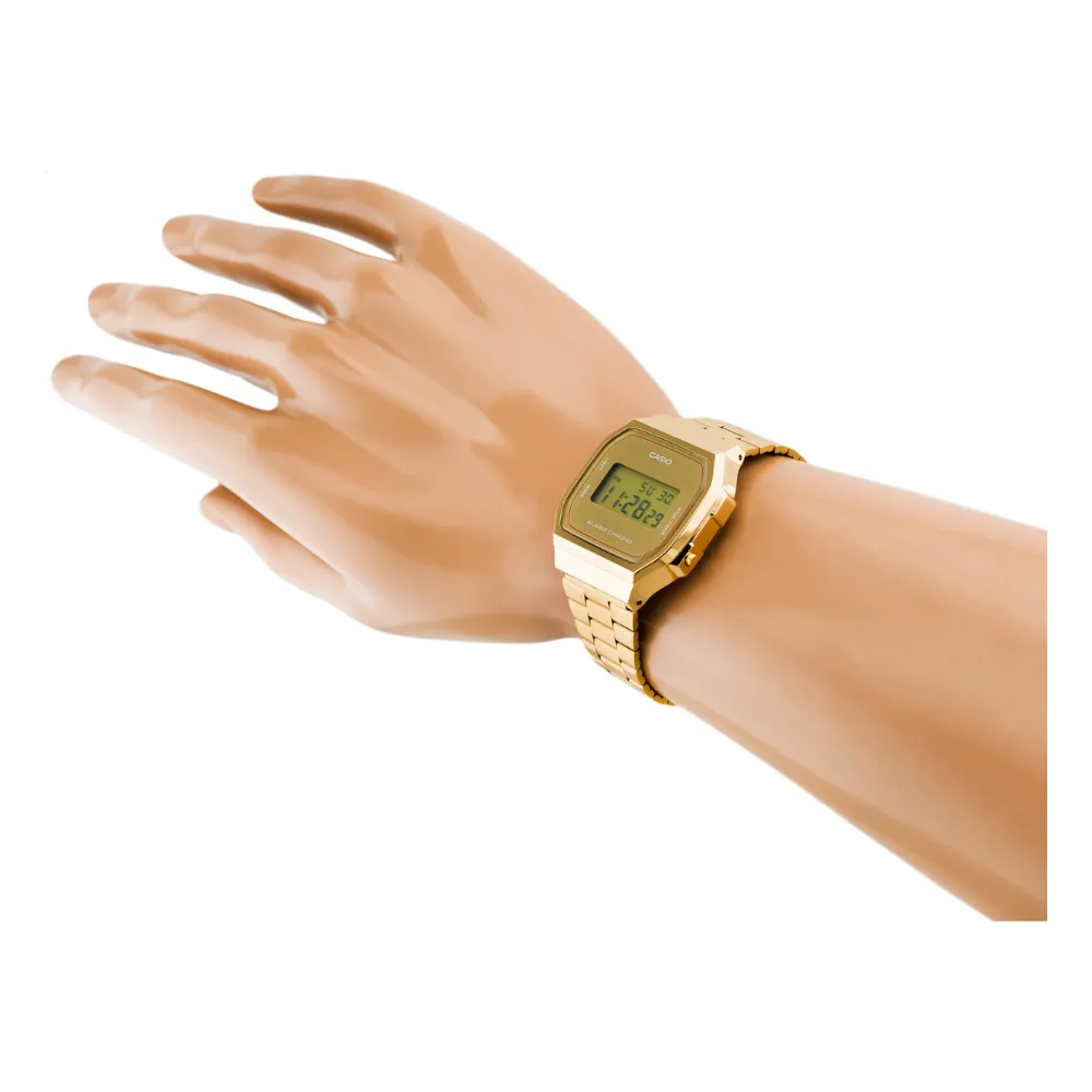 WW1892 Casio Vintage Illuminator Digital Golden Chain Watch A168WG-9BWDF