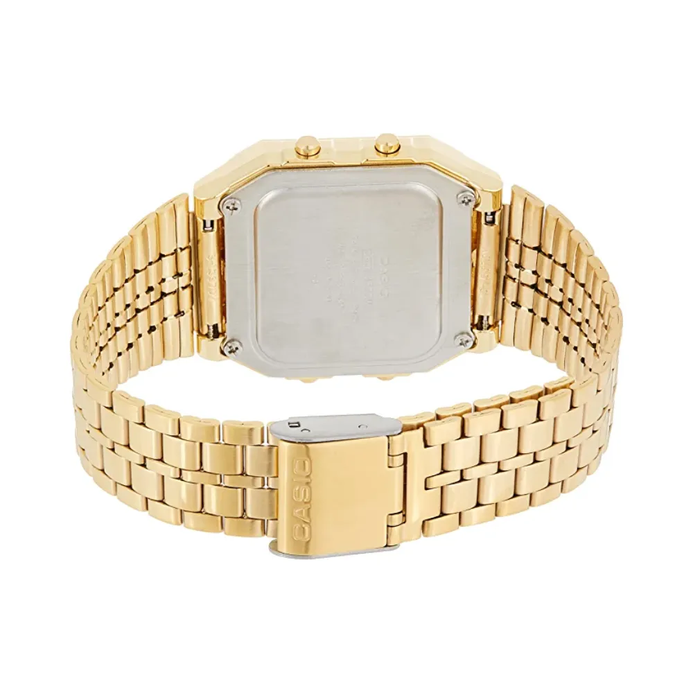 WW1901 Casio Vintage World Time Digital Golden Chain Watch A500WGA-9DF