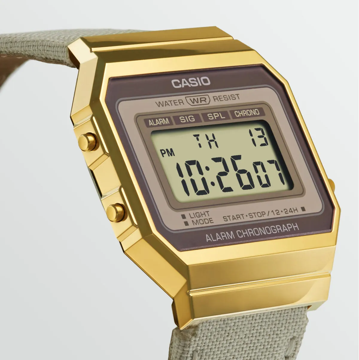 WW1945 Casio Vintage Super Slim Digital Golden Cloth Belt Watch A700WEGL-7AEF