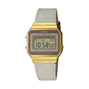 WW1945 Casio Vintage Super Slim Digital Golden Cloth Belt Watch A700WEGL-7AEF