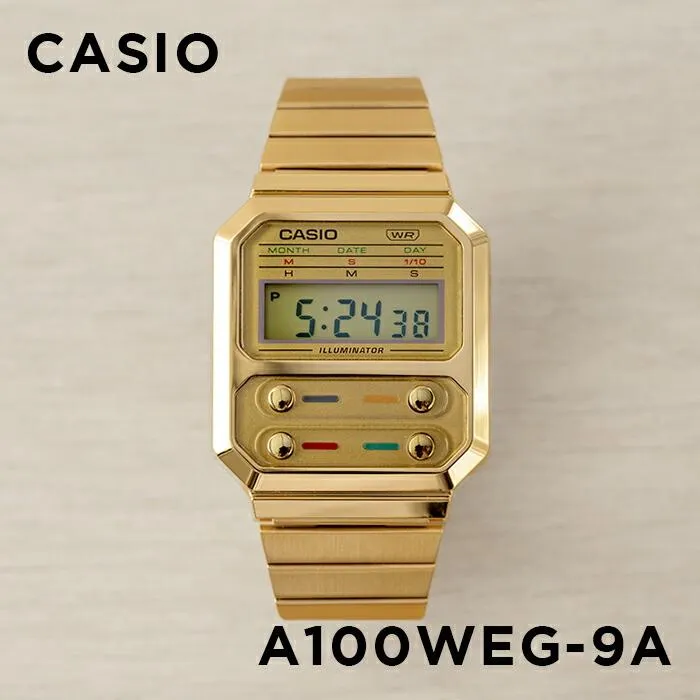 WW2085 Casio Vintage Digital Golden Chain Watch A100WEG-9ADF