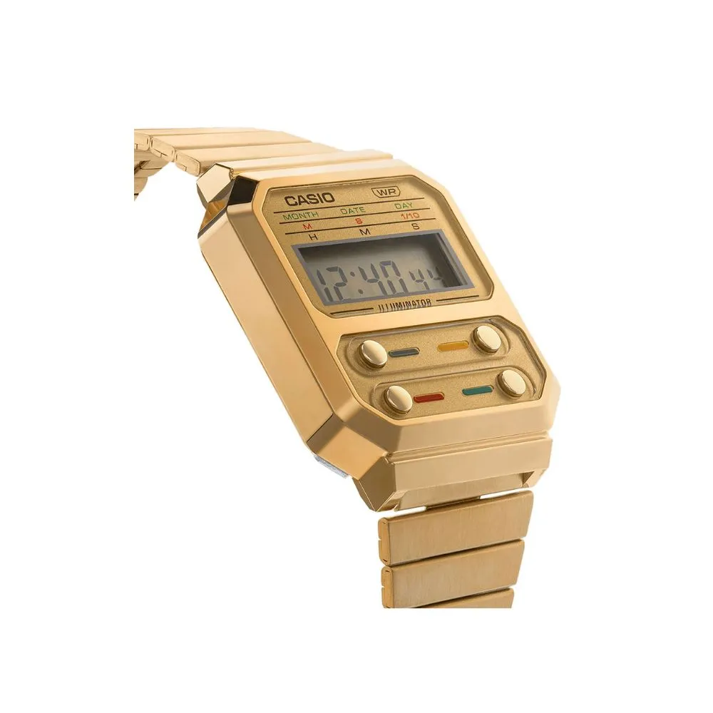 WW2085 Casio Vintage Digital Golden Chain Watch A100WEG-9ADF
