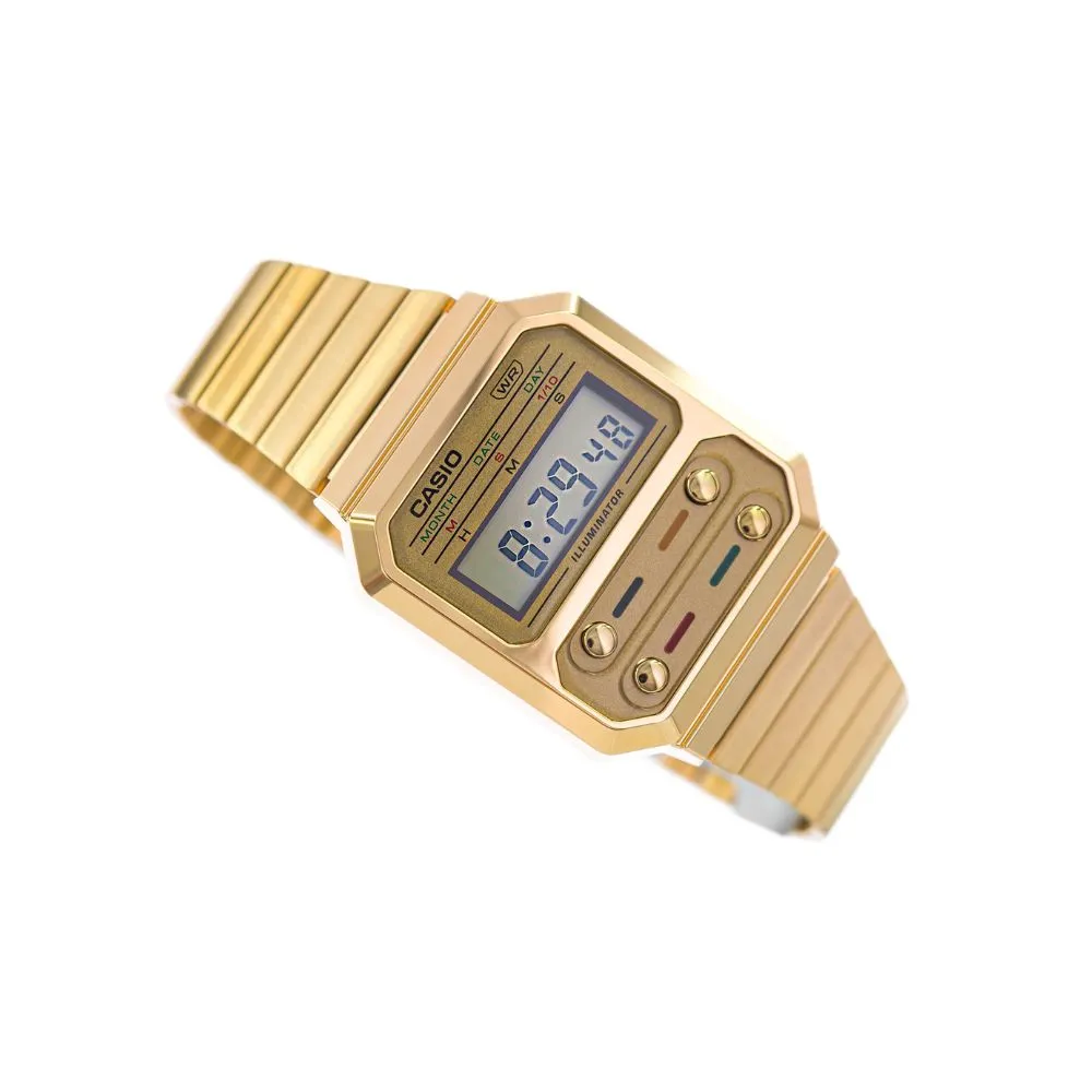 WW2085 Casio Vintage Digital Golden Chain Watch A100WEG-9ADF
