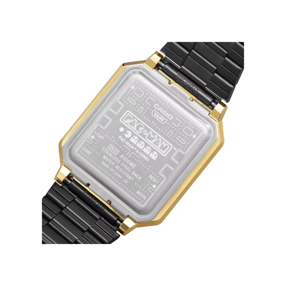 WW2088 Casio Vintage Digital PAC-MAN Edition Chain Watch A100WEPC-1BDR