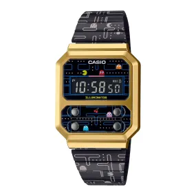WW2088 Casio Vintage Digital PAC-MAN Edition Chain Watch A100WEPC-1BDR