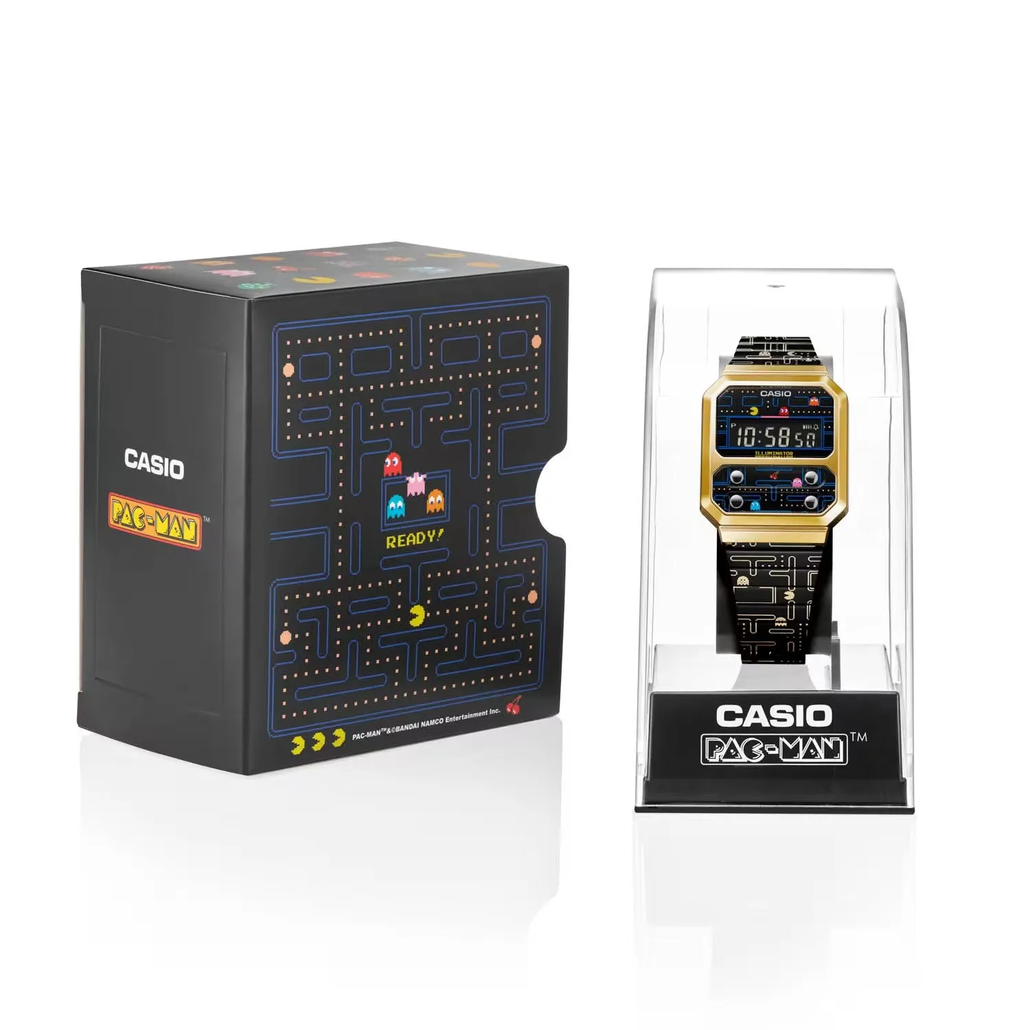 WW2088 Casio Vintage Digital PAC-MAN Edition Chain Watch A100WEPC-1BDR