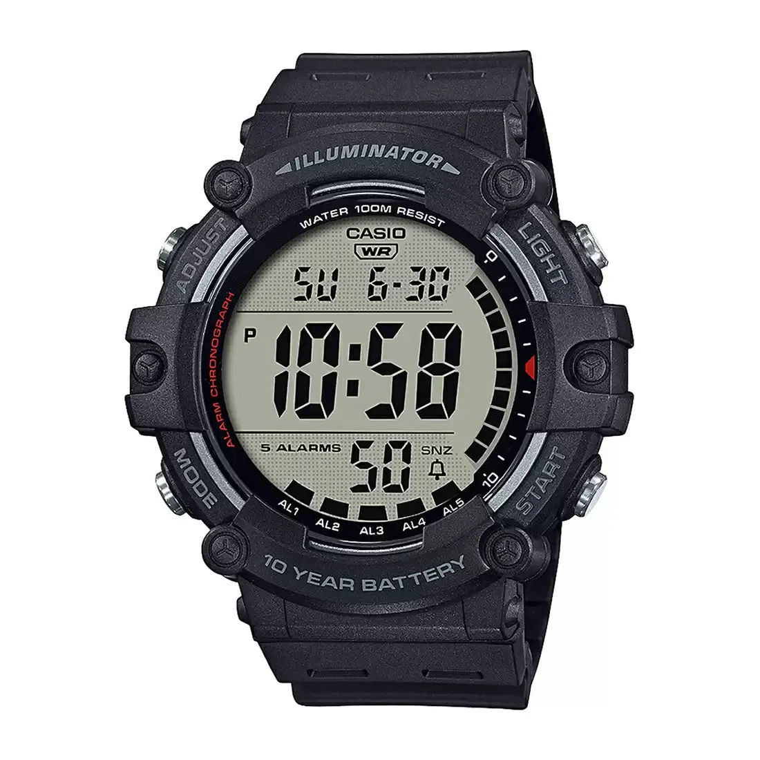 WW2213 Casio Youth Dual Time Digital Resin Belt Watch AE-1500WH-1AVDF