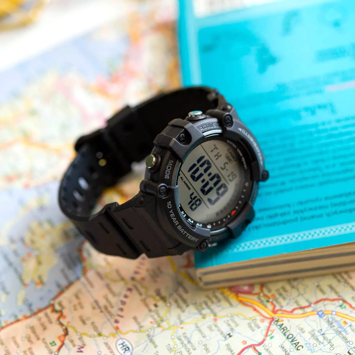 WW2213 Casio Youth Dual Time Digital Resin Belt Watch AE-1500WH-1AVDF