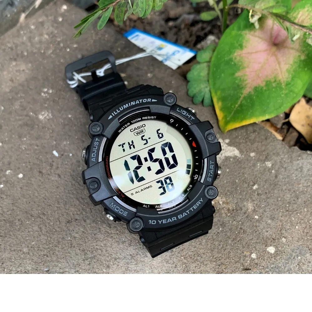 WW2213 Casio Youth Dual Time Digital Resin Belt Watch AE-1500WH-1AVDF