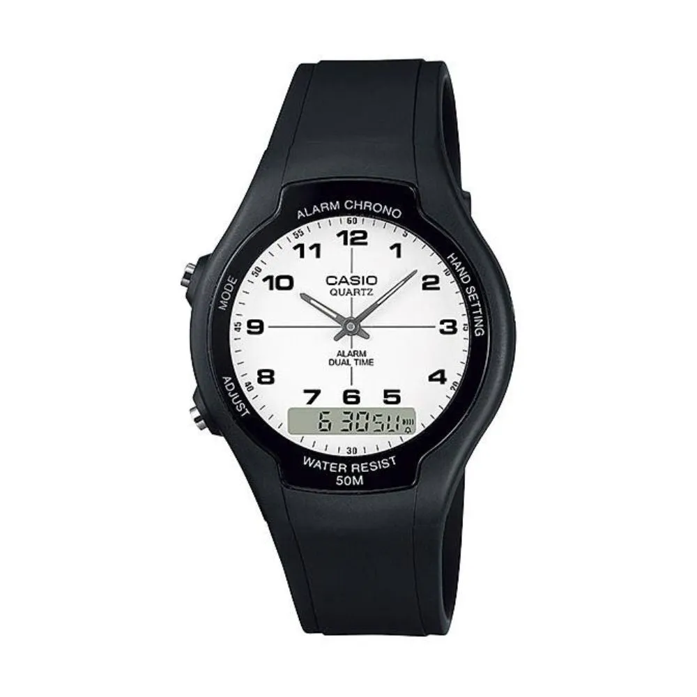 WW2310 Casio Youth Dual Time Resin Belt Watch AW-90H-7BVDF