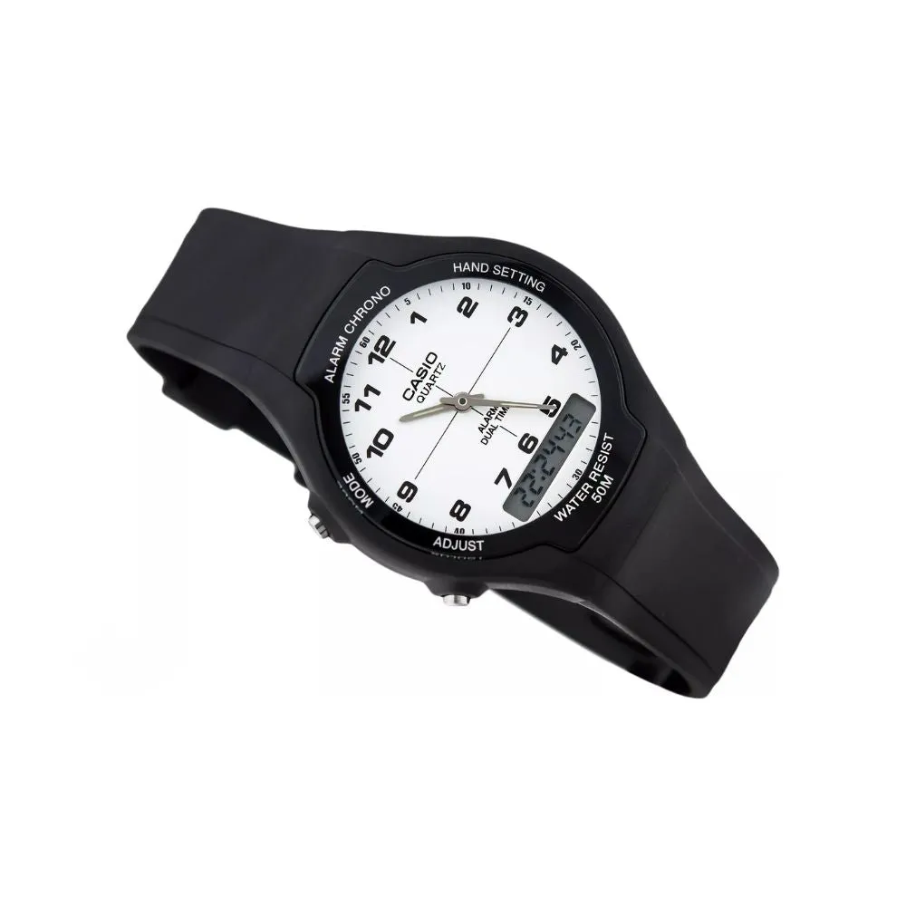 WW2310 Casio Youth Dual Time Resin Belt Watch AW-90H-7BVDF