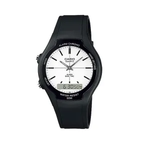 WW2311 Casio Youth Dual Time Resin Belt Watch AW-90H-7EVDF