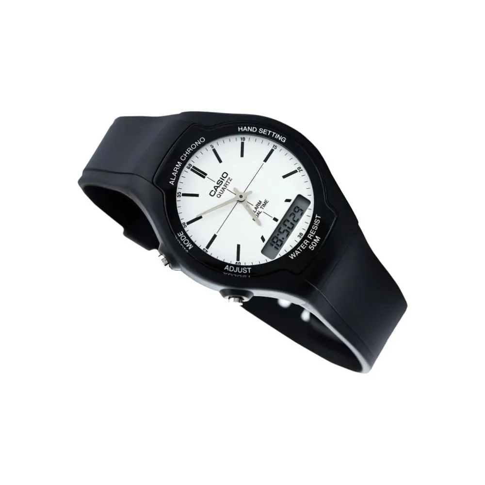 WW2311 Casio Youth Dual Time Resin Belt Watch AW-90H-7EVDF