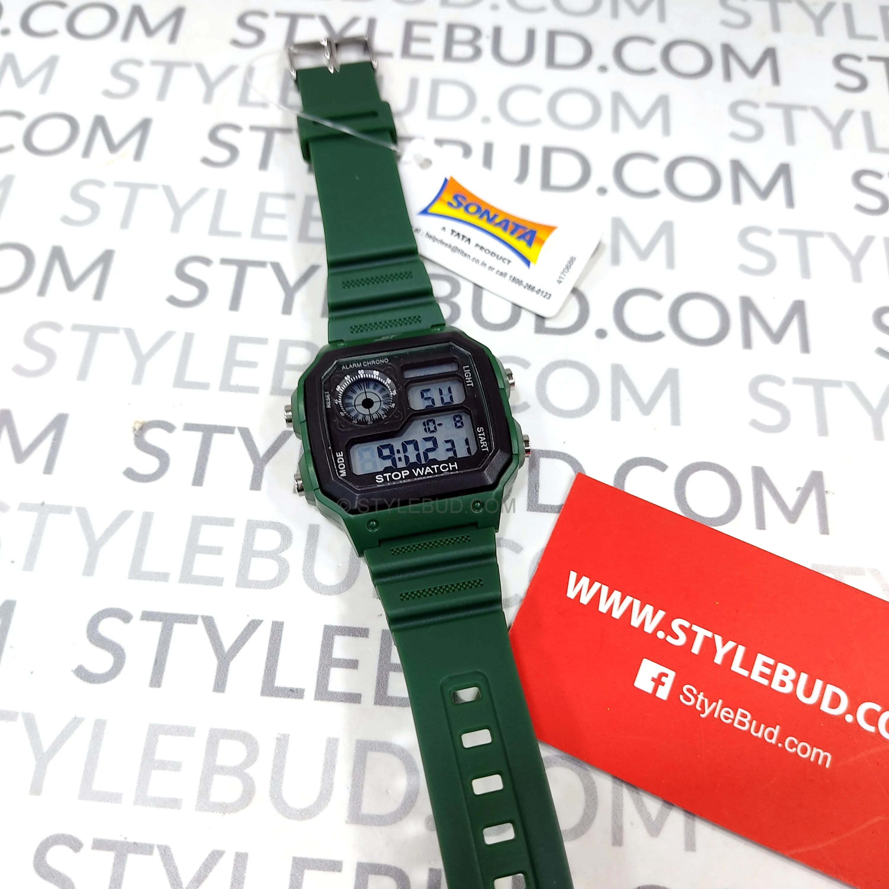 WW2419 Sonata SF Digital PU Belt Watch 77123PP03
