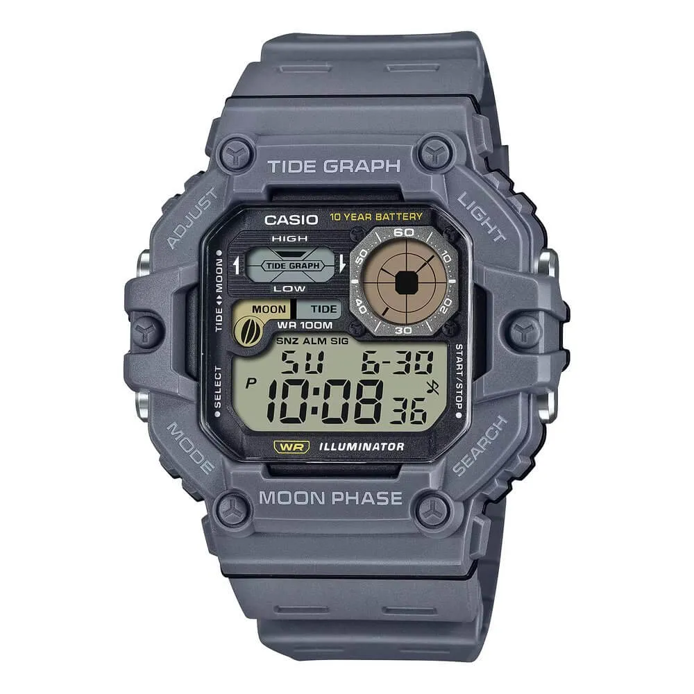 WW2921 Casio Standard Moon Phase Digital Resin Belt Watch WS-1700H-8AVDF