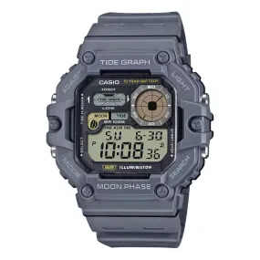 WW2921 Casio Standard Moon Phase Digital Resin Belt Watch WS-1700H-8AVDF