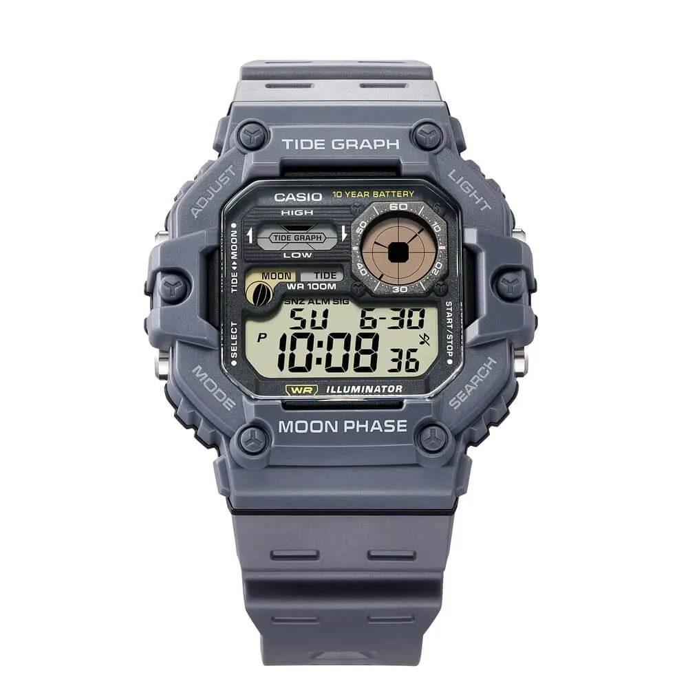 WW2921 Casio Standard Moon Phase Digital Resin Belt Watch WS-1700H-8AVDF