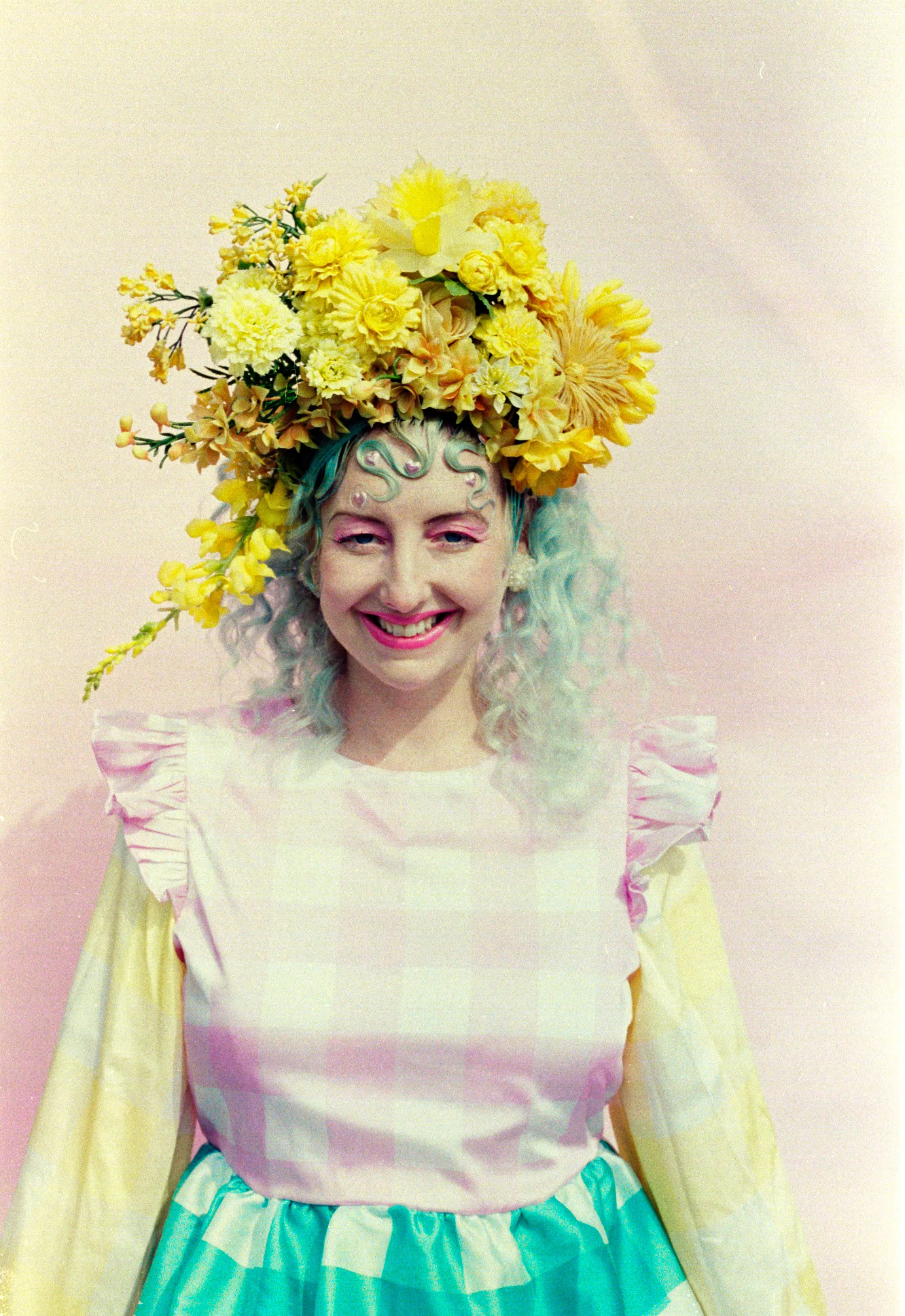 Yellow Vintage Flower Floral crown vintage bespoke headdress
