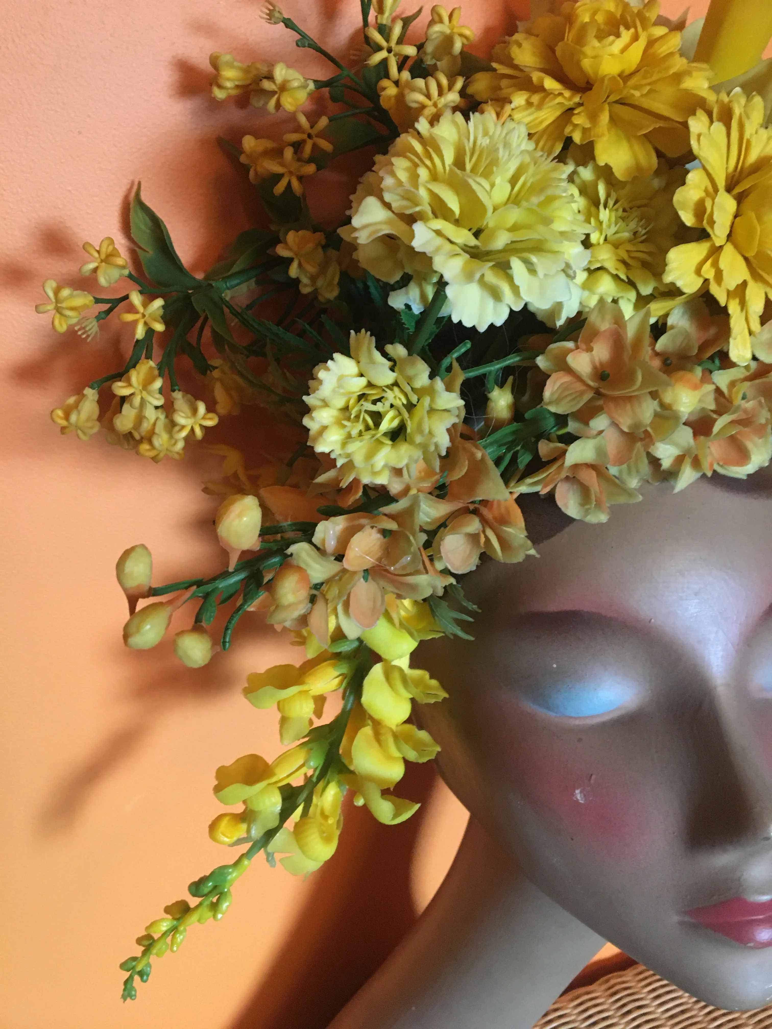Yellow Vintage Flower Floral crown vintage bespoke headdress