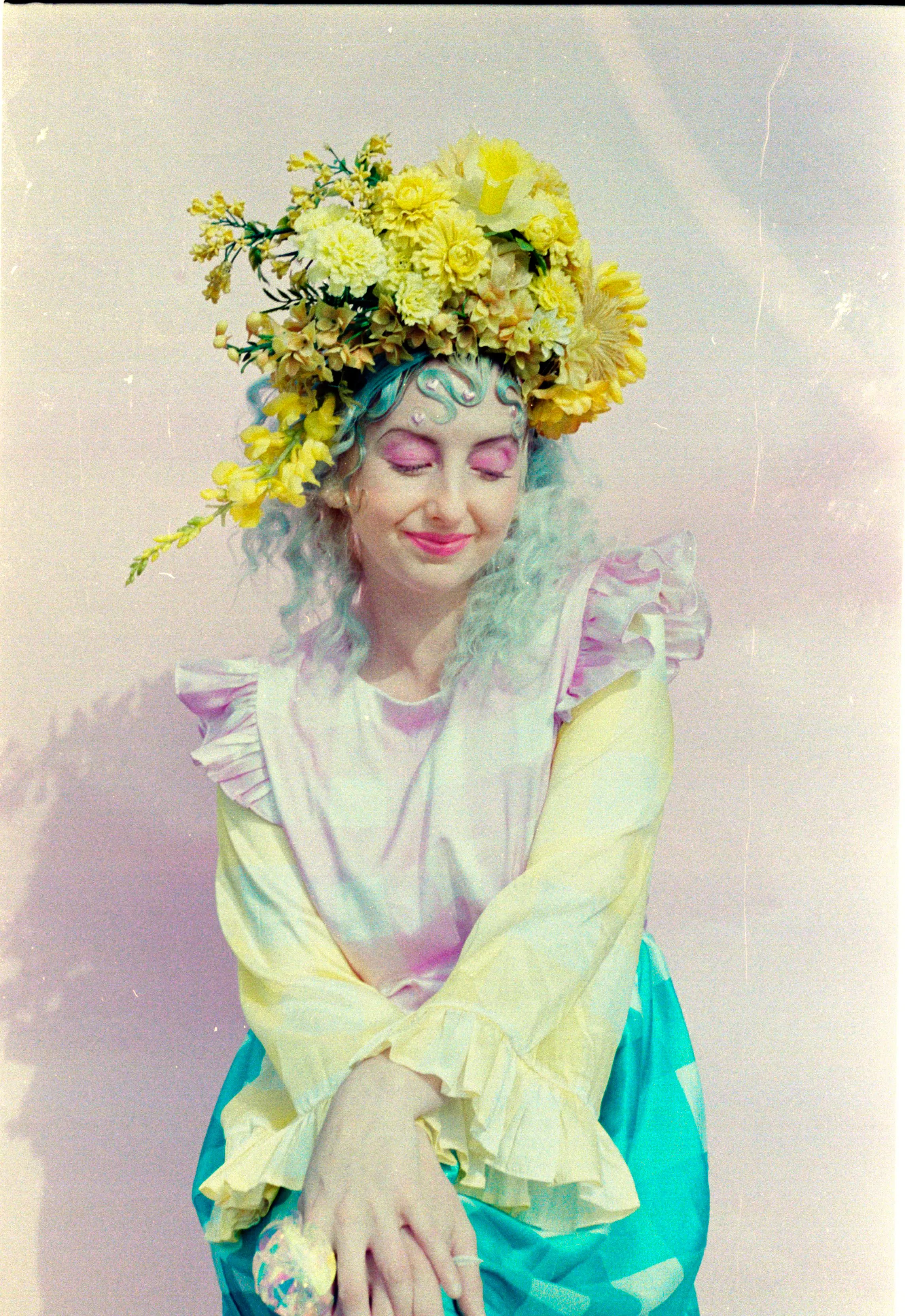 Yellow Vintage Flower Floral crown vintage bespoke headdress