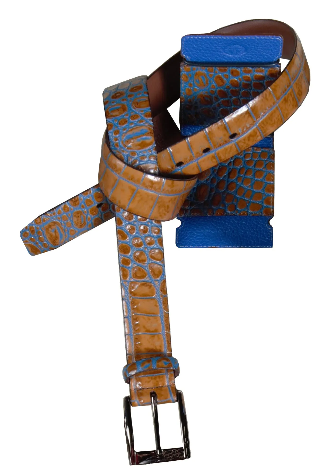 ZT52903 Italian Embossed Croc Cognac-Royal