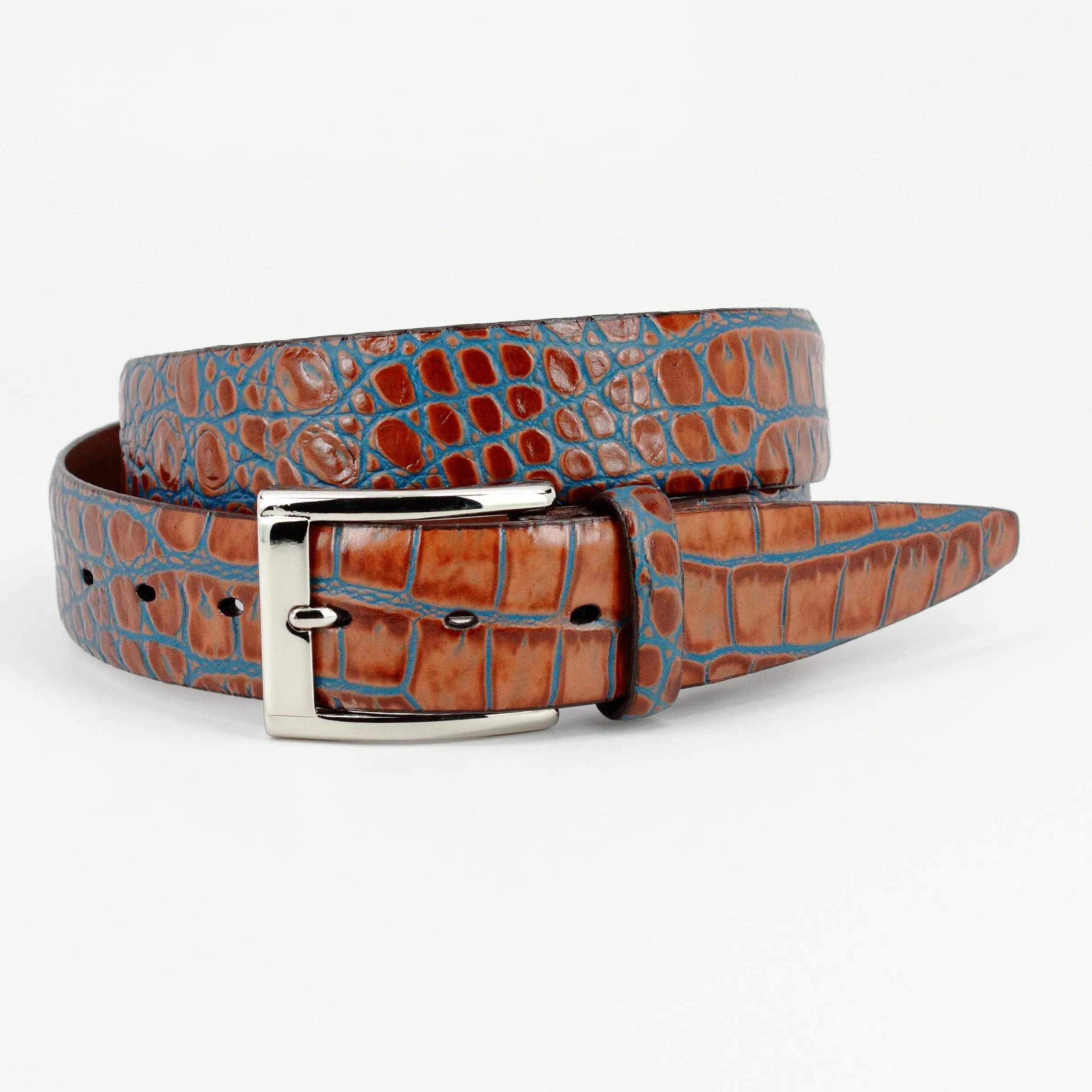 ZT52903 Italian Embossed Croc Cognac-Royal