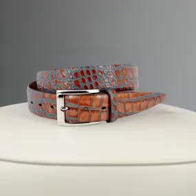ZT52903 Italian Embossed Croc Cognac-Royal